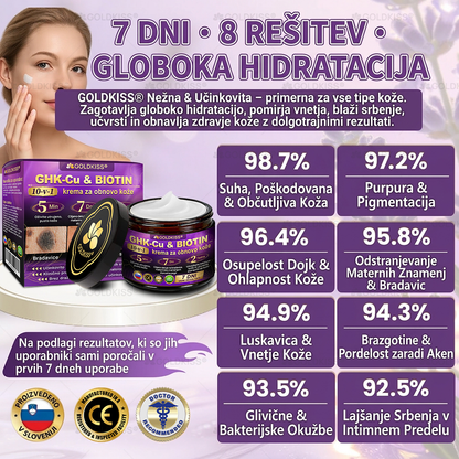 Izdelano in poslano iz Evrope ✨ 𝐆𝐎𝐋𝐃𝐊𝐈𝐒𝐒® 𝐆𝐇𝐊-𝐂𝐮 & 𝐁𝐈𝐎𝐓𝐈𝐍 𝟏𝟎-𝐁-𝟏 Obnavljajoča krema za kožo ⚡